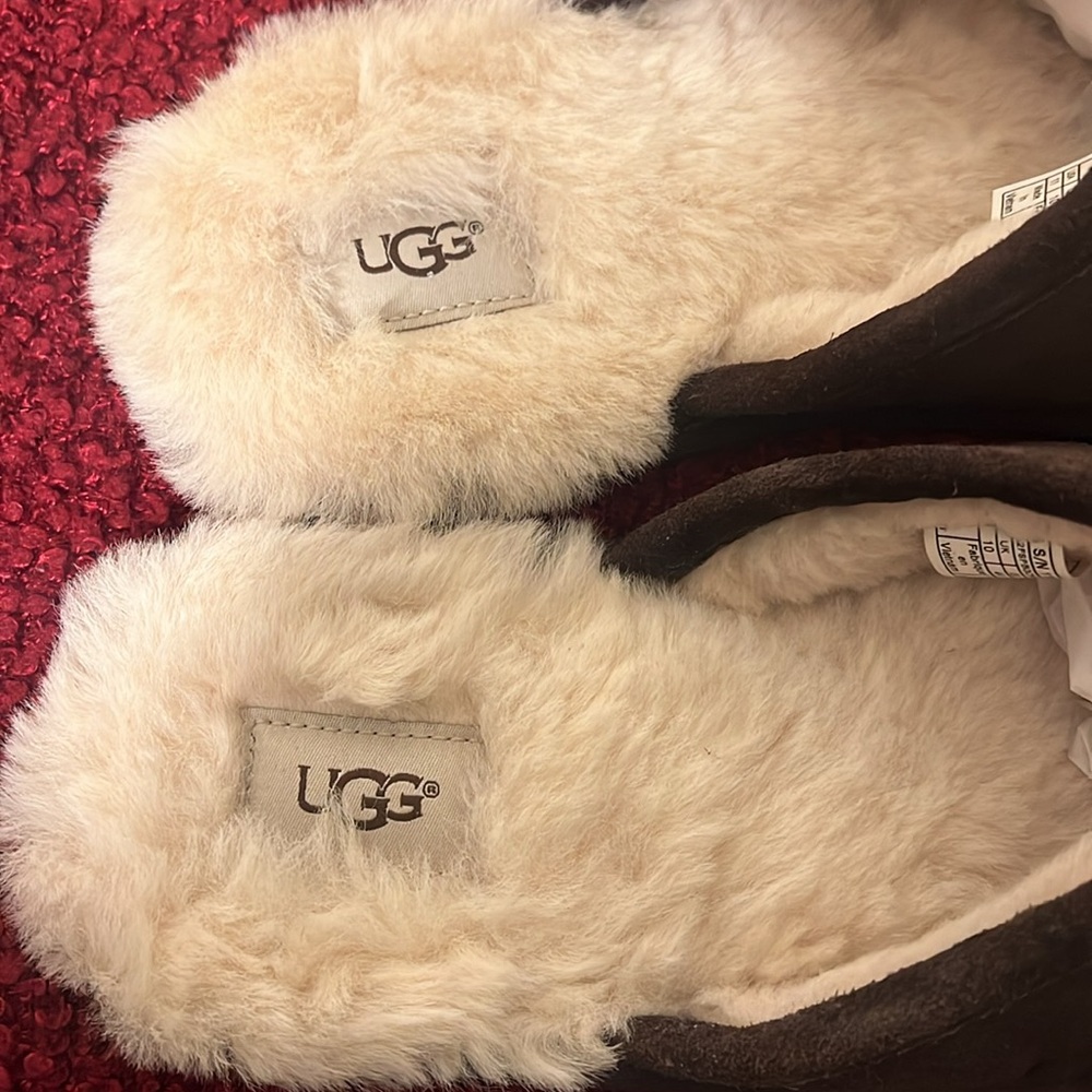 UGG Scuff Brown suede Slippers Size 11 - Picture 7 of 13